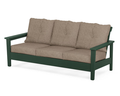 POLYWOOD® Prescott Deep Seating Sofa in Green / Spiced Burlap