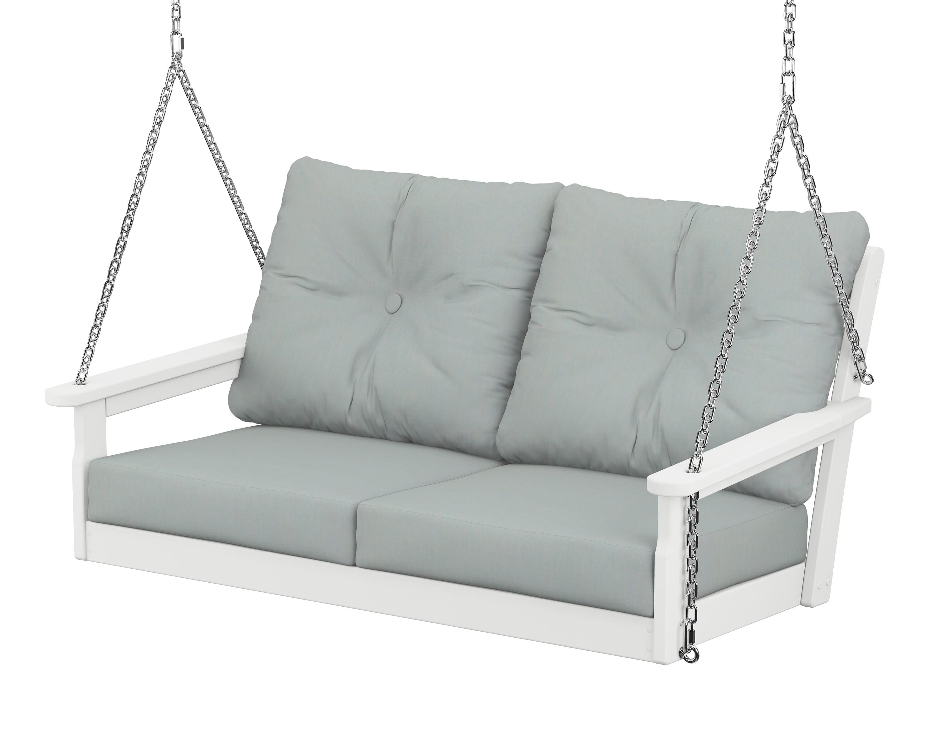POLYWOOD® Vineyard Deep Seating Swing in White / Spa