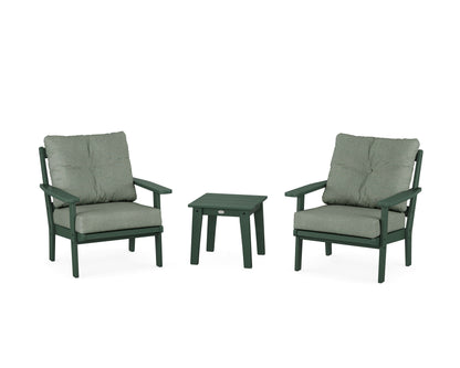 POLYWOOD® Oxford 3-Piece Deep Seating Set in Green / Cast Sage