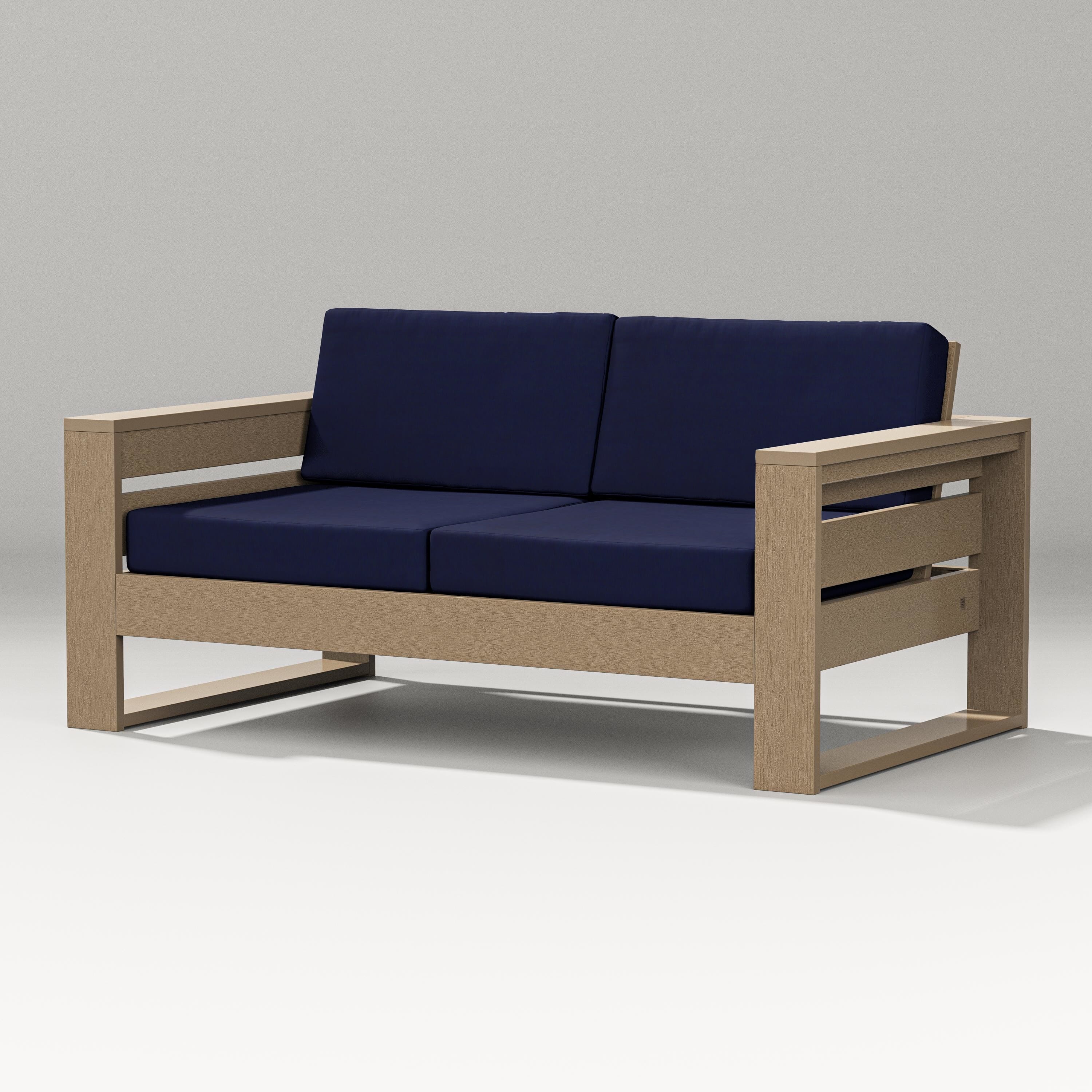 PW Designer Series Latitude Loveseat in Vintage Sahara / Navy