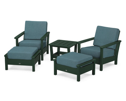 POLYWOOD® Harbour 5-Piece Deep Seating Chair Set in Green / Ocean Teal