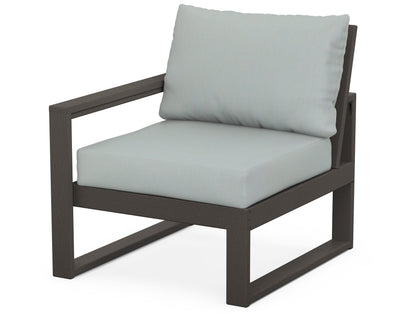 POLYWOOD® EDGE Modular Left Arm Chair in Vintage Coffee / Spa