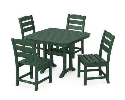 POLYWOOD® Lakeside Side Chair 5-Piece Dining Set with Trestle Legs in Green