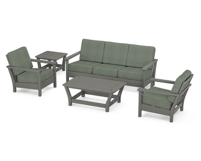POLYWOOD® Harbour 5-Piece Deep Seating Set in Slate Grey / Cast Sage