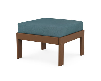 POLYWOOD® Vineyard Modular Ottoman in Teak / Ocean Teal