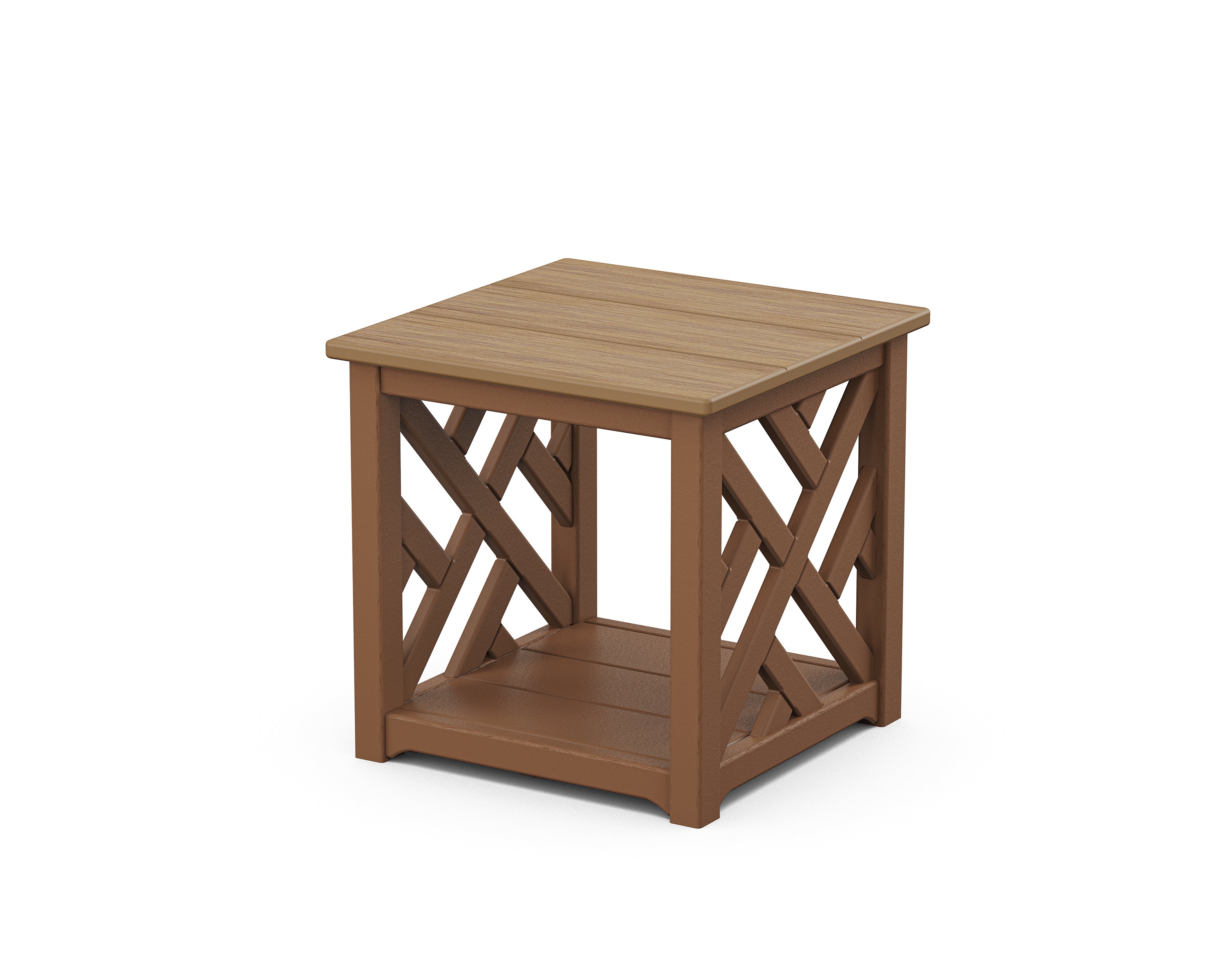POLYWOOD® Chippendale Accent Table in Teak / Natural