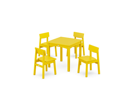 POLYWOOD® Modern Studio Kids 5-Piece Dining Set in Lemon