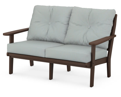 POLYWOOD® Lakeside Deep Seating Loveseat in Mahogany / Spa