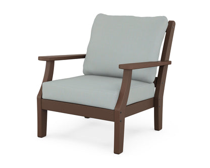 Martha Stewart by POLYWOOD® Chinoiserie Deep Seating Chair in Mahogany / Spa
