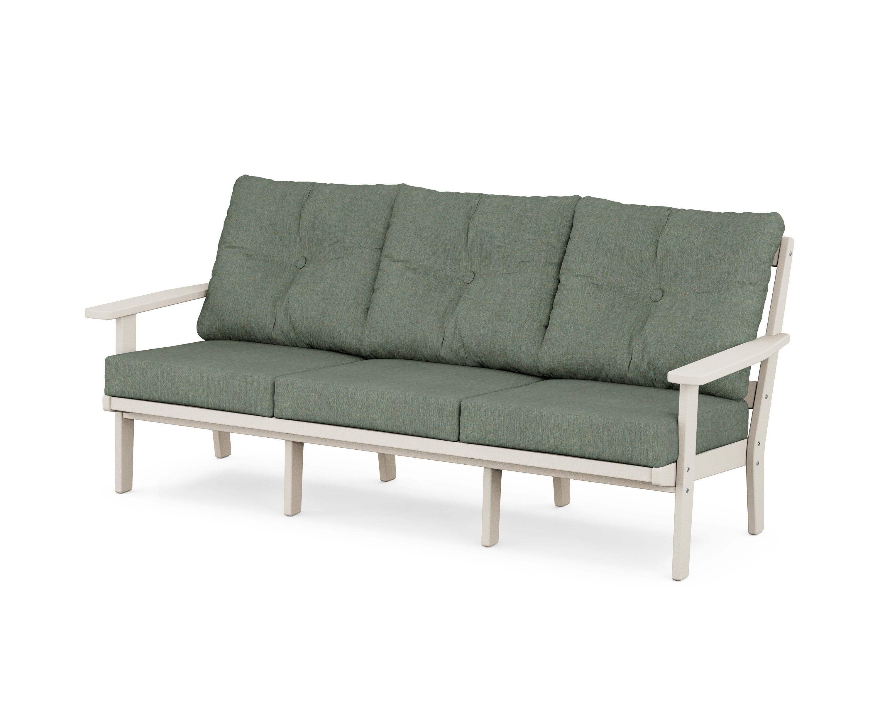 POLYWOOD® Prairie Deep Seating Sofa in Sand / Cast Sage