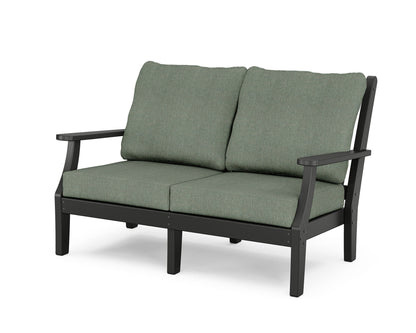 Country Living Wovendale Deep Seating Loveseat in Black / Cast Sage
