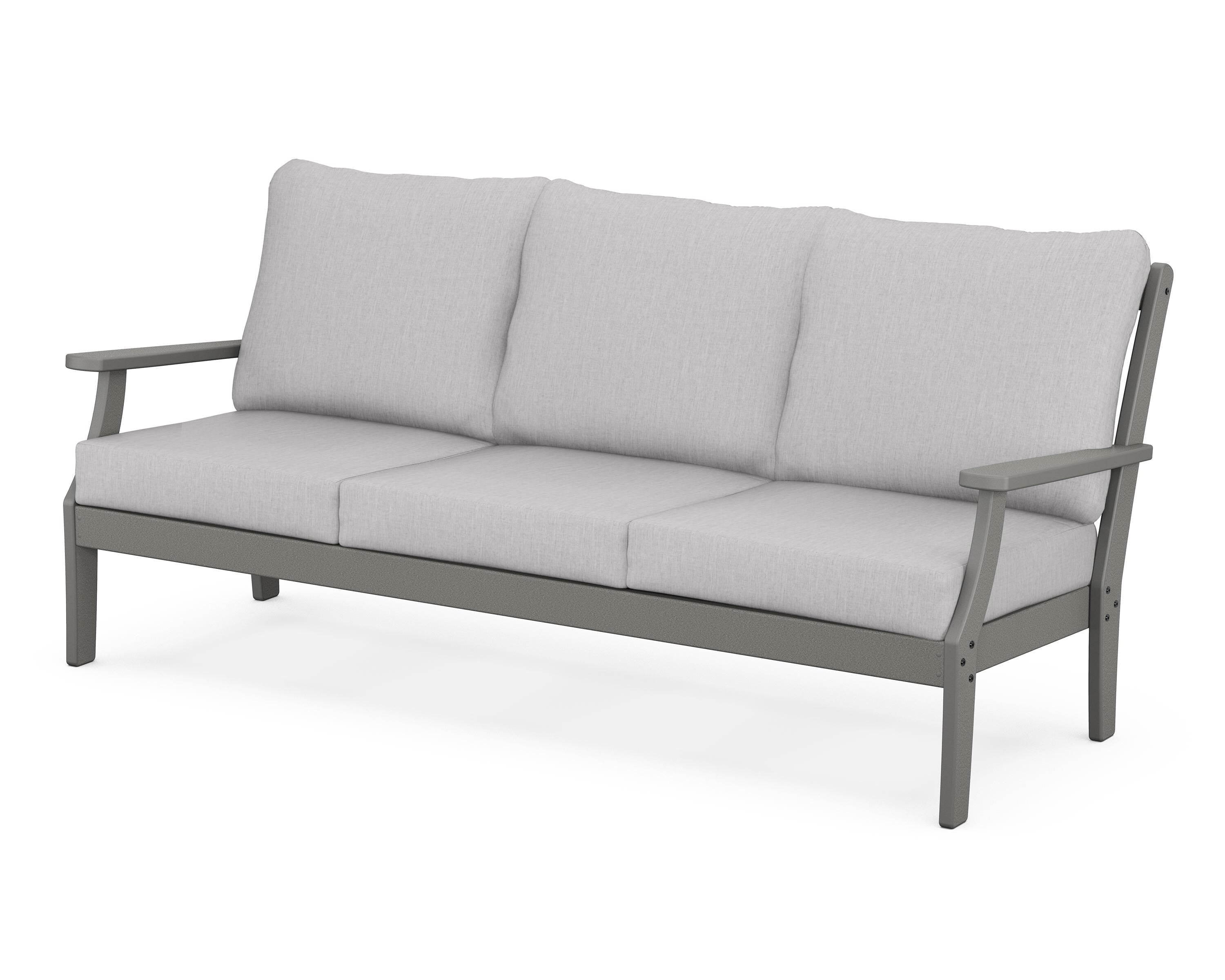 POLYWOOD® Braxton Deep Seating Sofa in Slate Grey / Granite