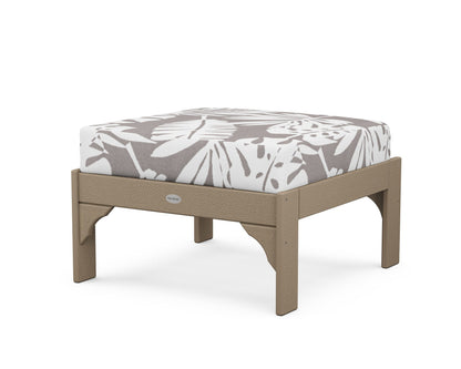 POLYWOOD¬Æ Vineyard Deep Seating Ottoman in Vintage Sahara / Leaf Grey Mist