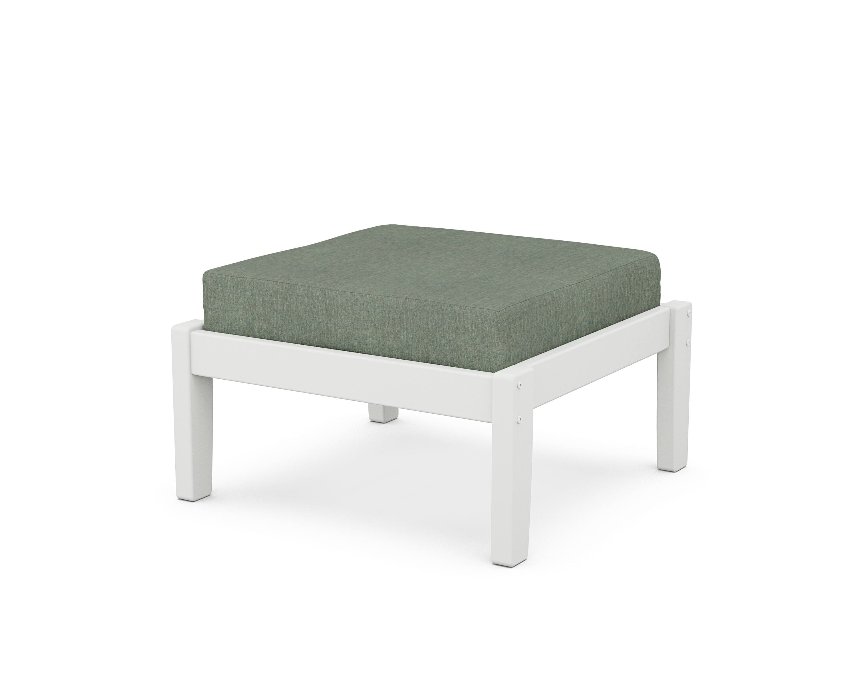 Unbranded Deep Seating Ottoman in White / Cast Sage
