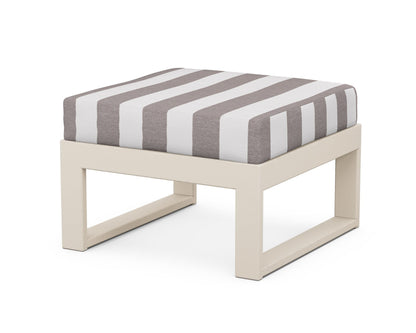 Unbranded Modular Ottoman - Modern in Sand / Cabana Stripe Grey Mist