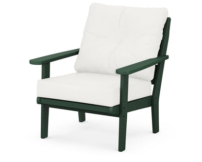 POLYWOOD® Lakeside Deep Seating Chair in Green / Natural Linen