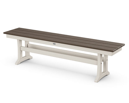 POLYWOOD® Farmhouse Trestle 65" Bench in Sand / Kona