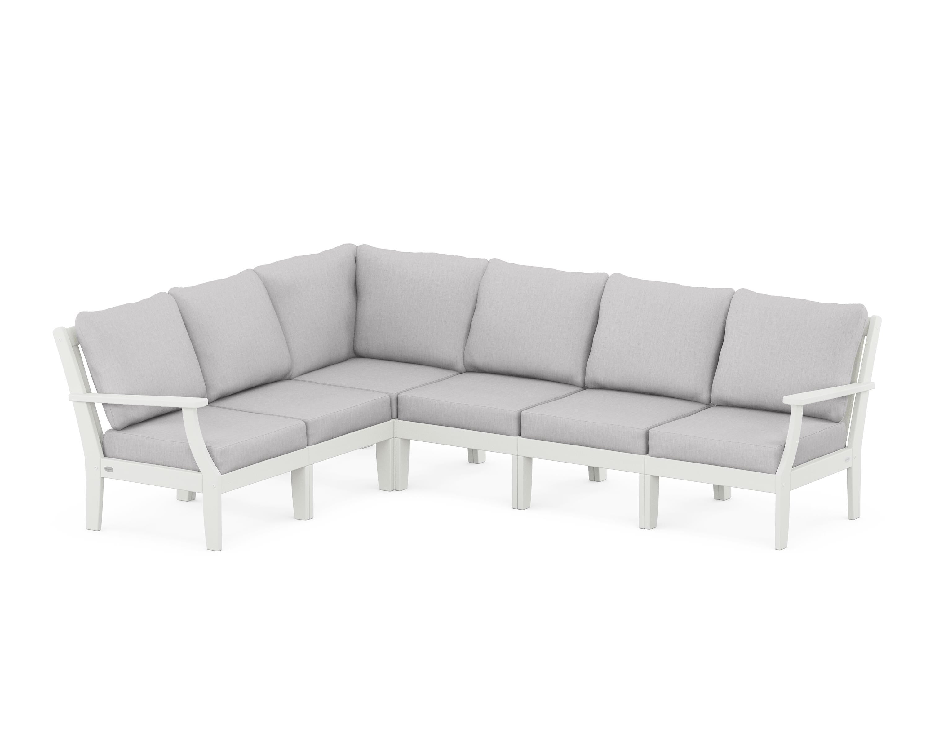POLYWOOD® Braxton Modular 6-Piece Deep Seating Set in Vintage White / Granite