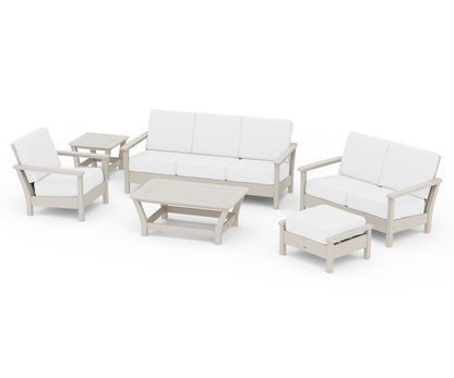 POLYWOOD® Harbour 6-Piece Outdoor Living Set in Sand / Natural