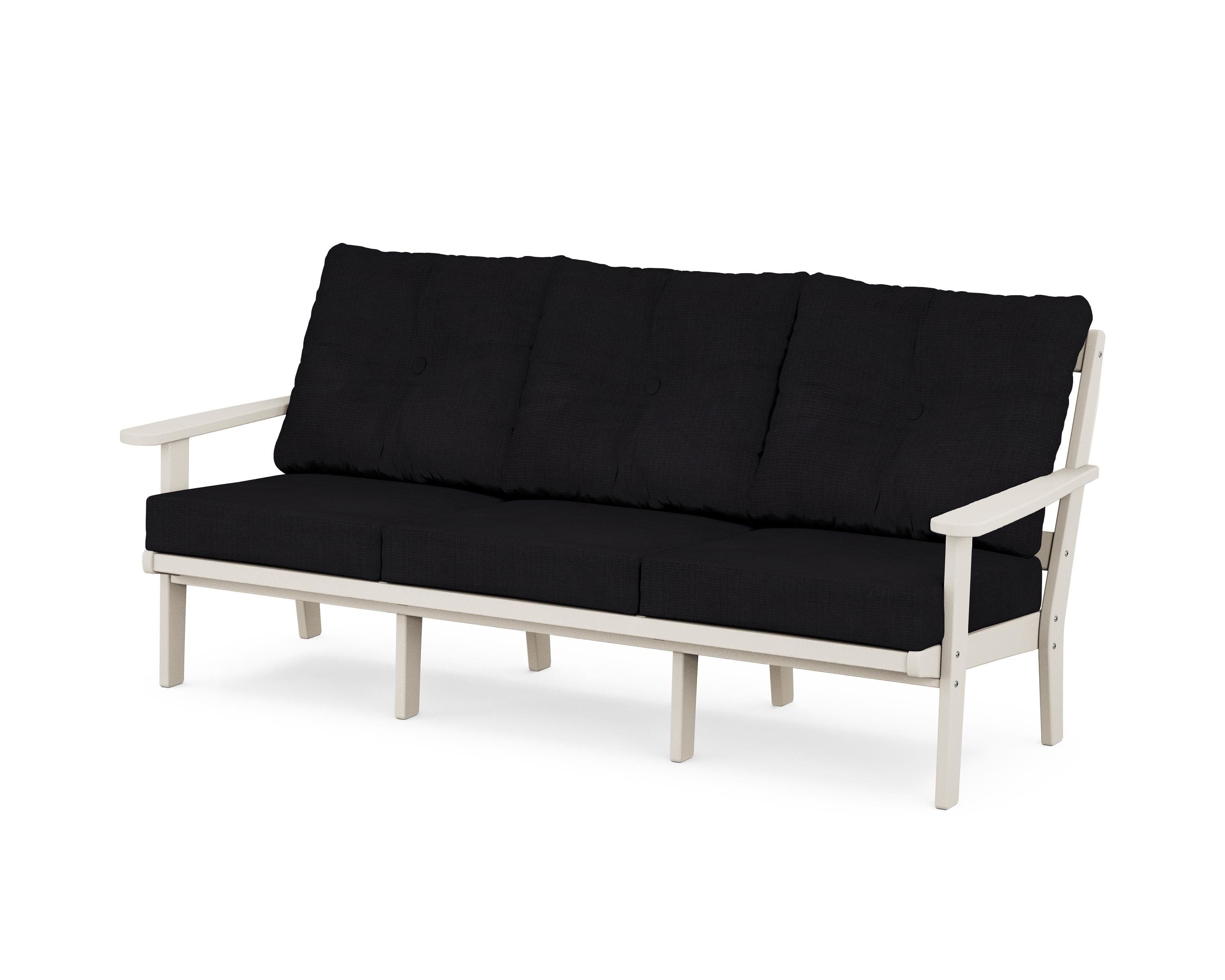 POLYWOOD® Mission Deep Seating Sofa in Sand / Midnight Linen