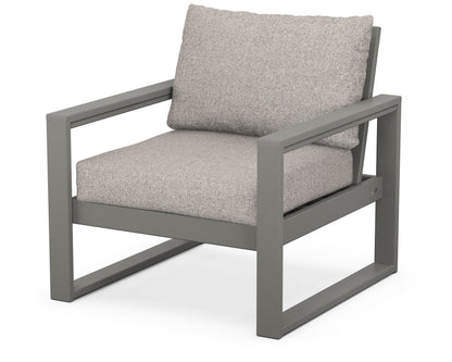 POLYWOOD® EDGE Club Chair in Slate Grey / Weathered Tweed