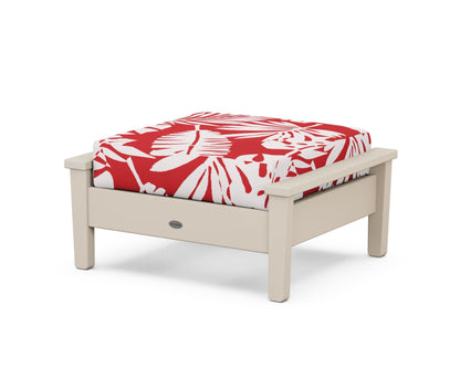 POLYWOOD® Prescott Deep Seating Ottoman in Sand / Leaf Crimson