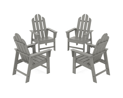 POLYWOOD® Long Island 4-Piece Upright Adirondack Conversation Set in Slate Grey