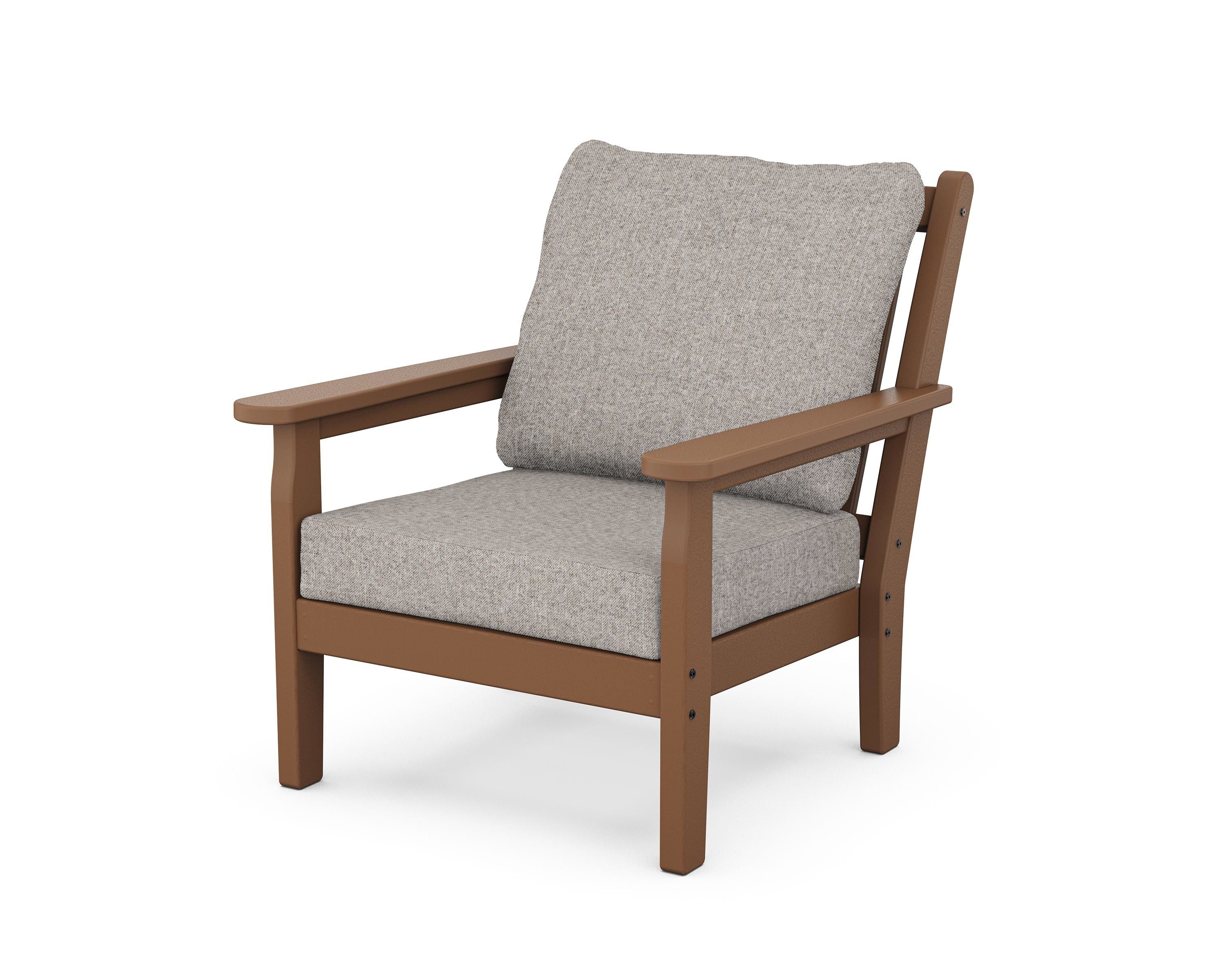 POLYWOOD® Chippendale Deep Seating Chair in Teak / Weathered Tweed