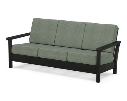 POLYWOOD® Harbour Deep Seating Sofa in Black / Cast Sage