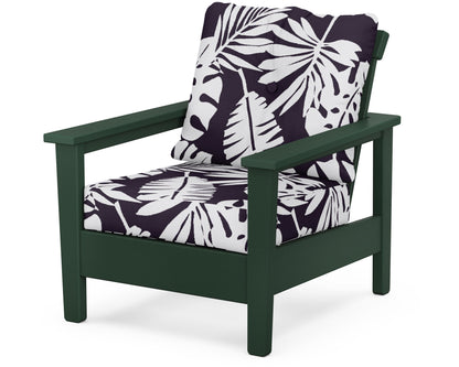 POLYWOOD® Prescott Deep Seating Chair in Green / Leaf Navy