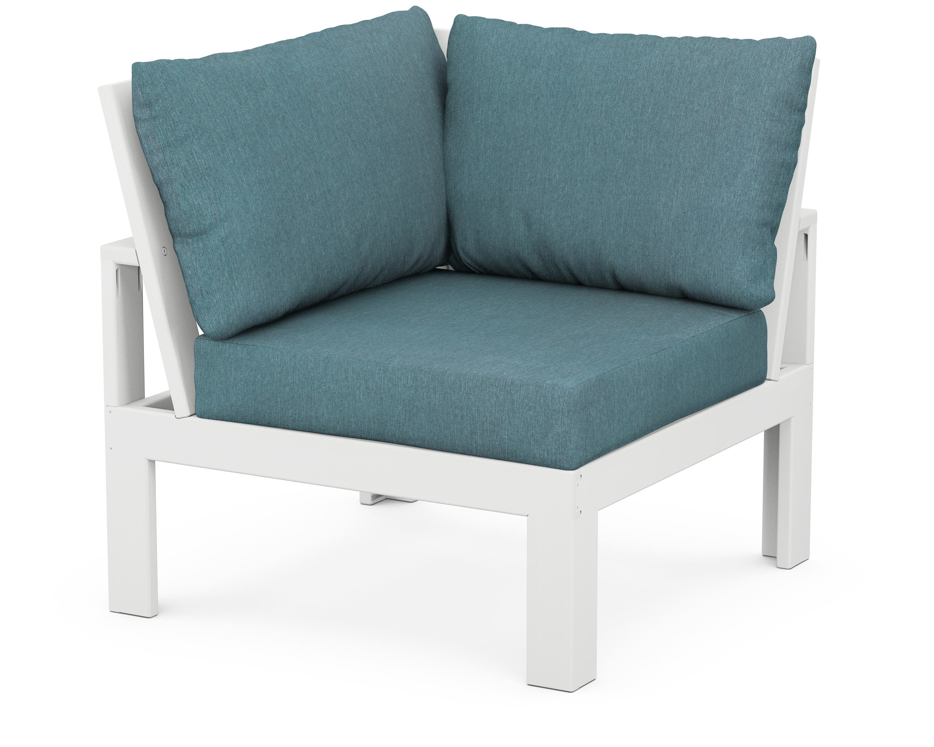 Unbranded Modular Corner Chair in White / Ocean Teal