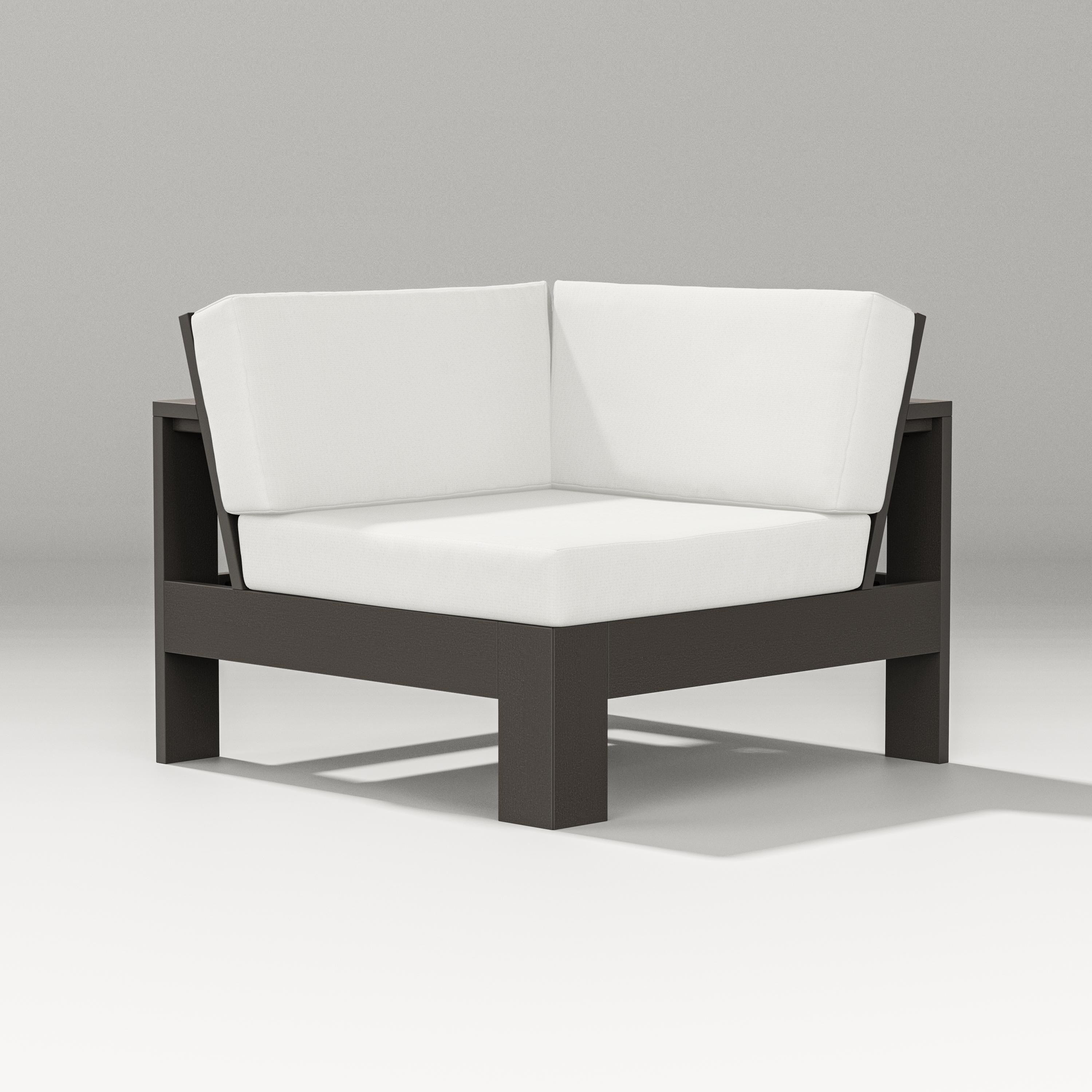 PW Designer Series Latitude Modular Corner Chair in Vintage Coffee / Natural Linen