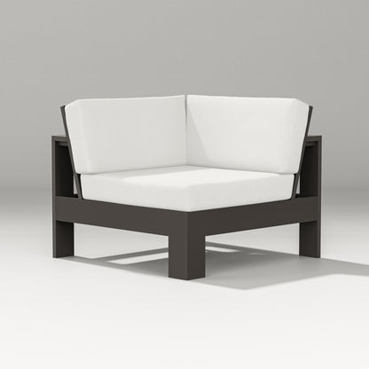 PW Designer Series Latitude Modular Corner Chair in Vintage Coffee / Natural Linen