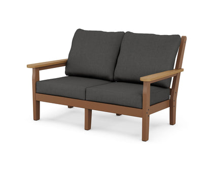 POLYWOOD® Chippendale Deep Seating Loveseat in Teak / Natural / Spectrum Carbon