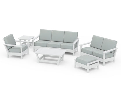 POLYWOOD® Harbour 6-Piece Outdoor Living Set in White / Spa