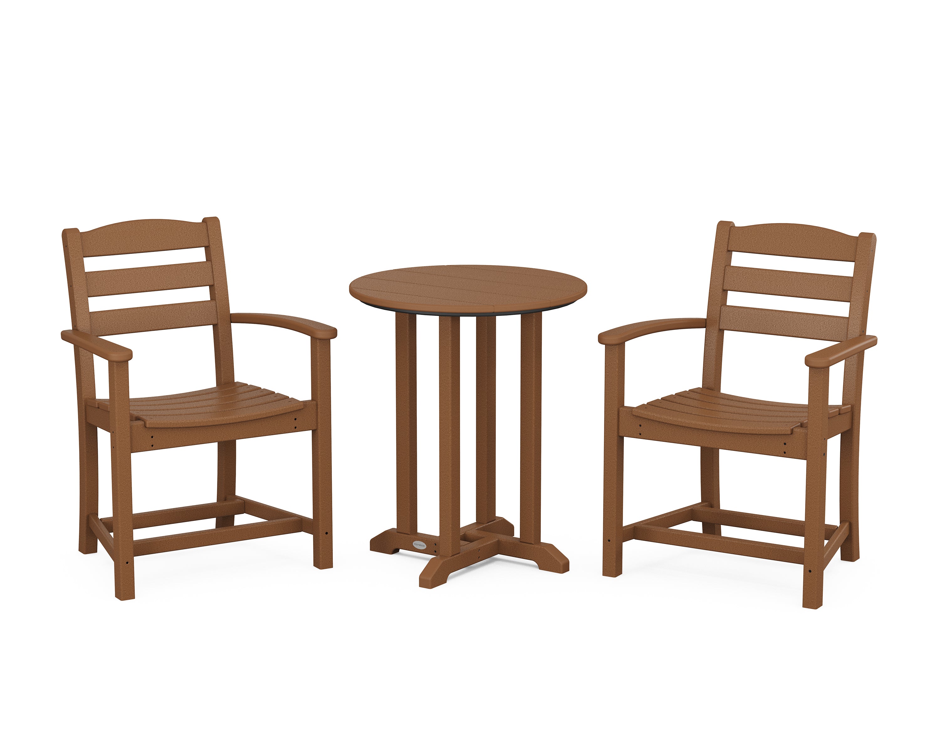 POLYWOOD® La Casa Café 3-Piece Round Bistro Dining Set in Teak