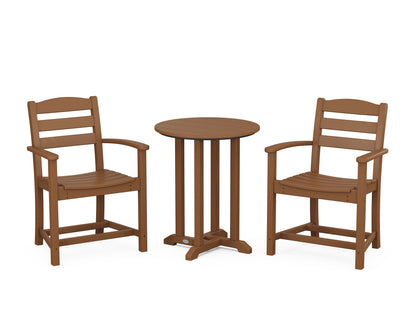 POLYWOOD® La Casa Café 3-Piece Round Bistro Dining Set in Teak