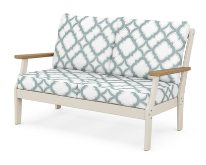 POLYWOOD® Braxton Deep Seating Loveseat in Sand / Natural / Trellis Glacier Spa
