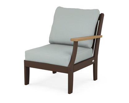 POLYWOOD® Braxton Modular Right Arm Chair in Mahogany / Natural / Spa