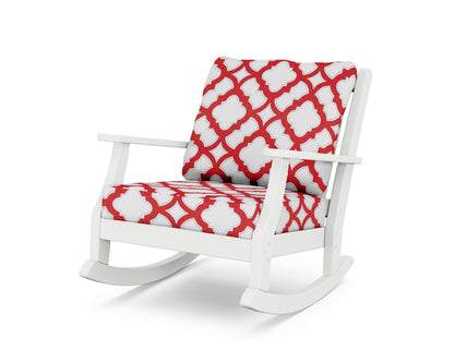 Country Living Wovendale Deep Seating Rocking Chair in White / Trellis Crimson