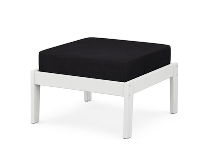 Unbranded Deep Seating Ottoman in White / Midnight Linen