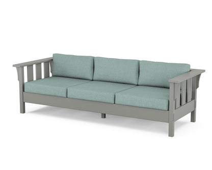 Martha Stewart by POLYWOOD® Acadia Deep Seating Sofa in Slate Grey / Glacier Spa