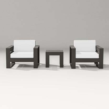 PW Designer Series Latitude 3-Piece Lounge Chair Set in Vintage Coffee / Natural