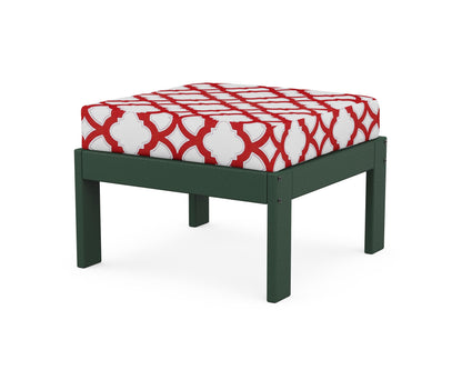 POLYWOOD® Vineyard Modular Ottoman in Green / Trellis Crimson