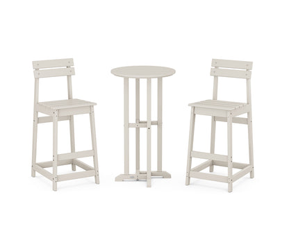 POLYWOOD® Modern Studio Plaza Bar Chair 3-Piece Bistro Set in Sand