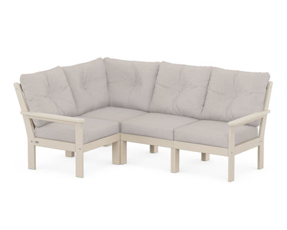 POLYWOOD® Vineyard 4-Piece Sectional in Sand / Dune Burlap