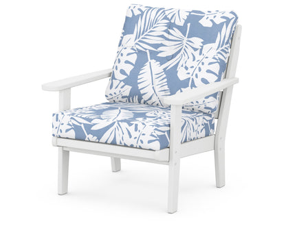POLYWOOD® Lakeside Deep Seating Chair in White / Leaf Sky Blue