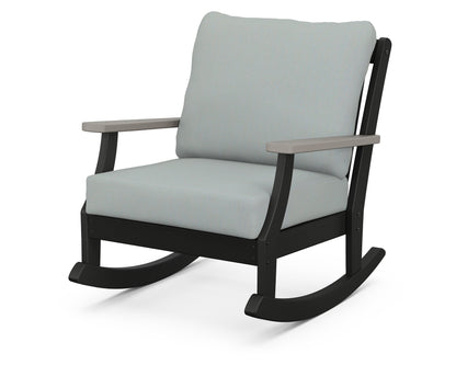POLYWOOD® Braxton Deep Seating Rocking Chair in Black / Driftwood / Spa