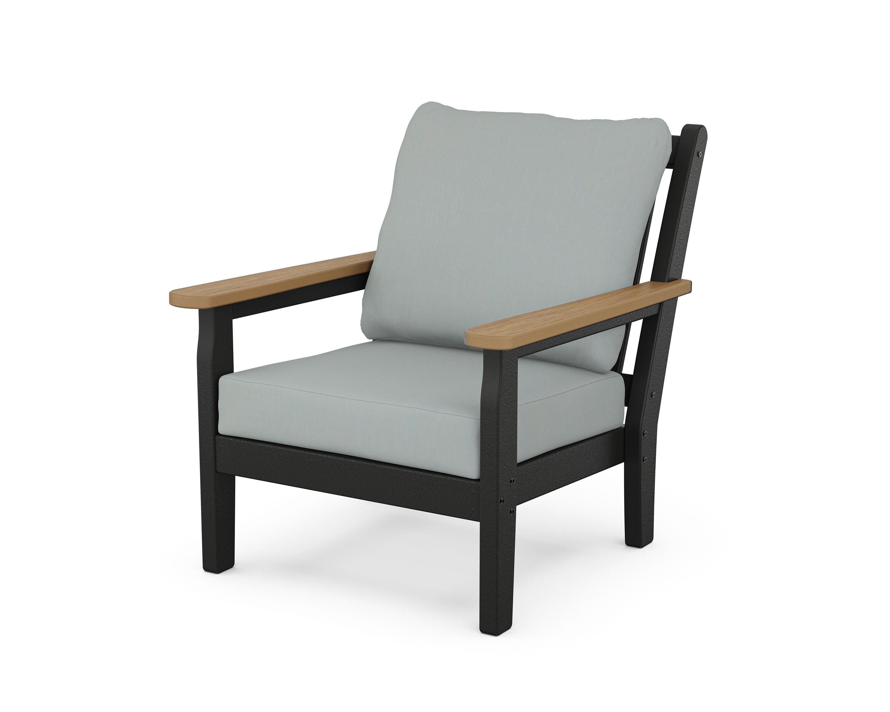 POLYWOOD® Chippendale Deep Seating Chair in Black / Natural / Spa