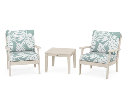POLYWOOD® Braxton 3-Piece Deep Seating Set in Sand / Leaf Glacier Spa